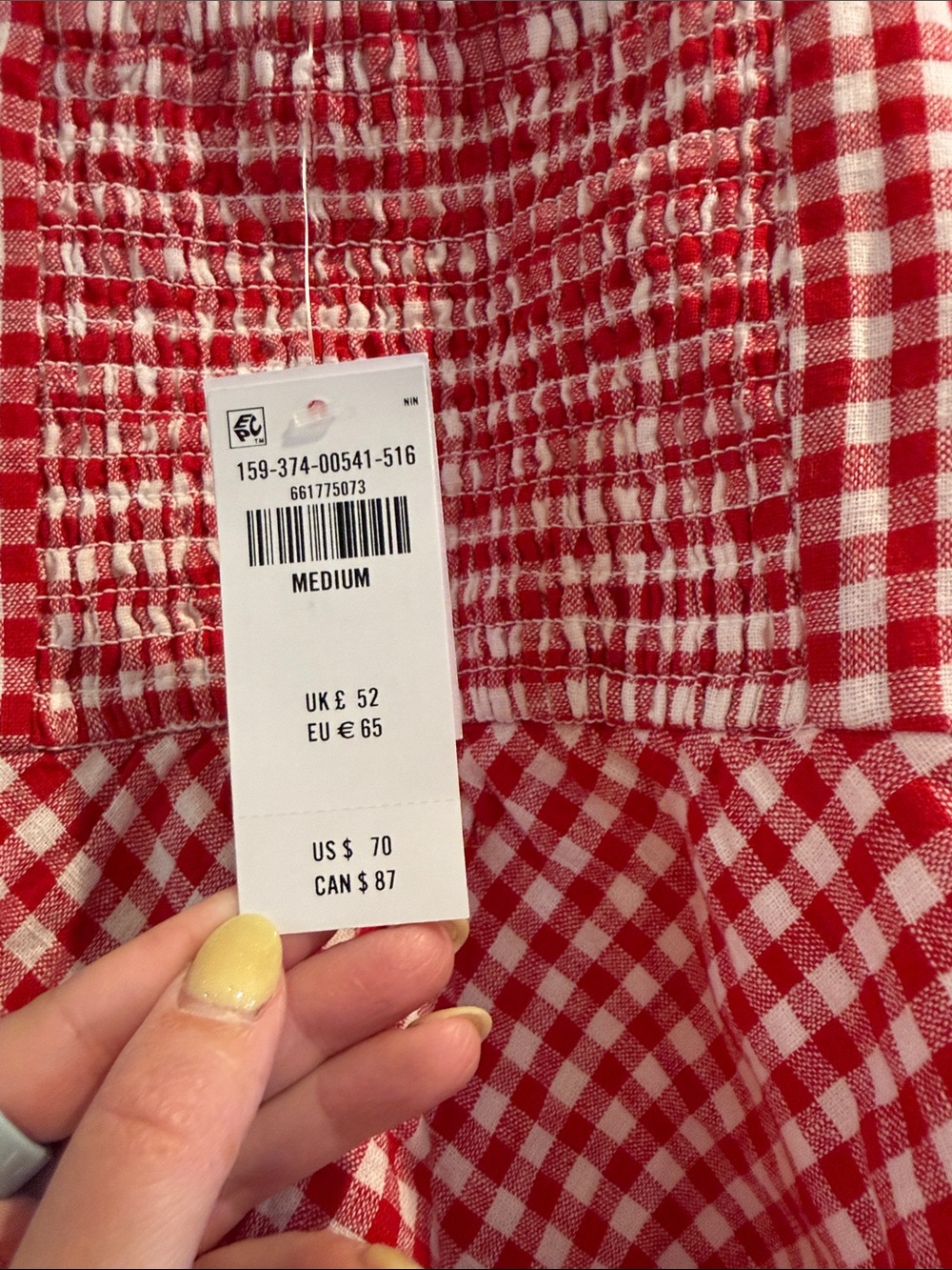 Abercrombie & Fitch Red and White Gingham Mini Dress - Picture 3 of 4